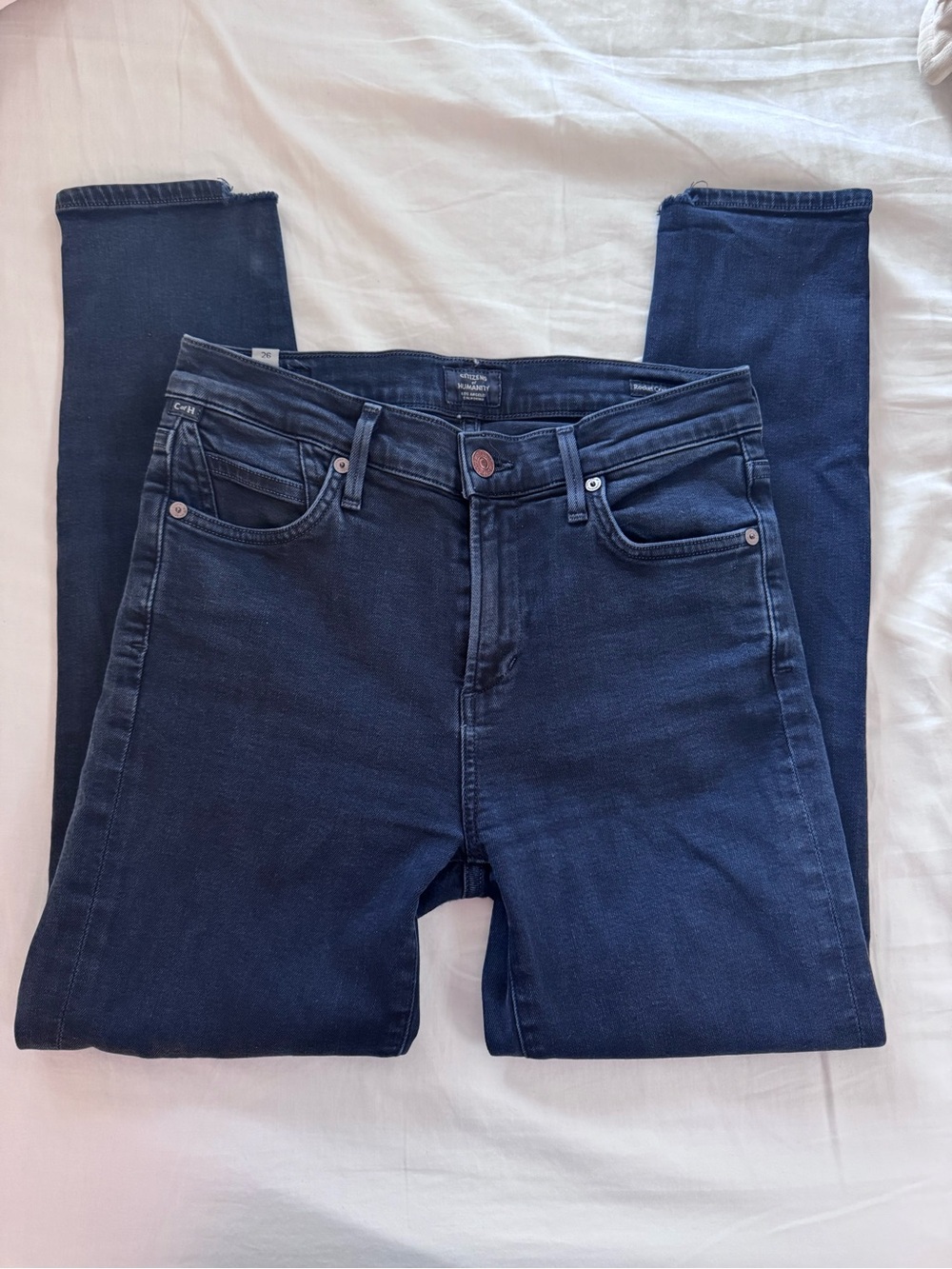 Citizens of Humanity Rocket Crop High-Rise Skinny Jeans Very Dark Blue Women’s